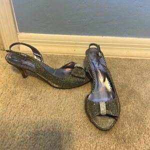 Silver shine mini heels- special occasion!